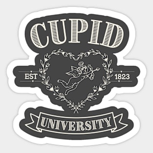 Cupid University T-Shirt, Cute Valentine's Day Shirt, Cute College Sweatshirt Classic T-Shirt, Ivory Sticker